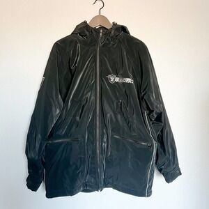 Carl Banks Raiders Vintage Football Parka Thick Jacket Coat Black Medium Y2k 90s